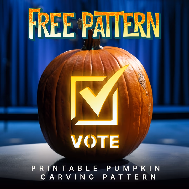 Vote pumpkin carving stencil