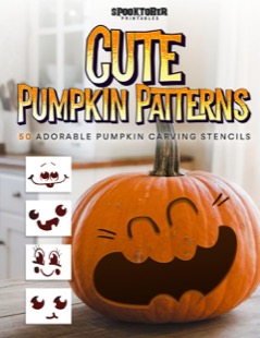 Cute Pumpkin Patterns: 50 Adorable Pumpkin Carving Stencils, paperback pattern book cover